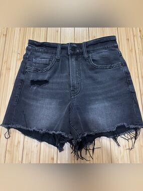 Mica size XS distressed denim shorts. Black. Like new.